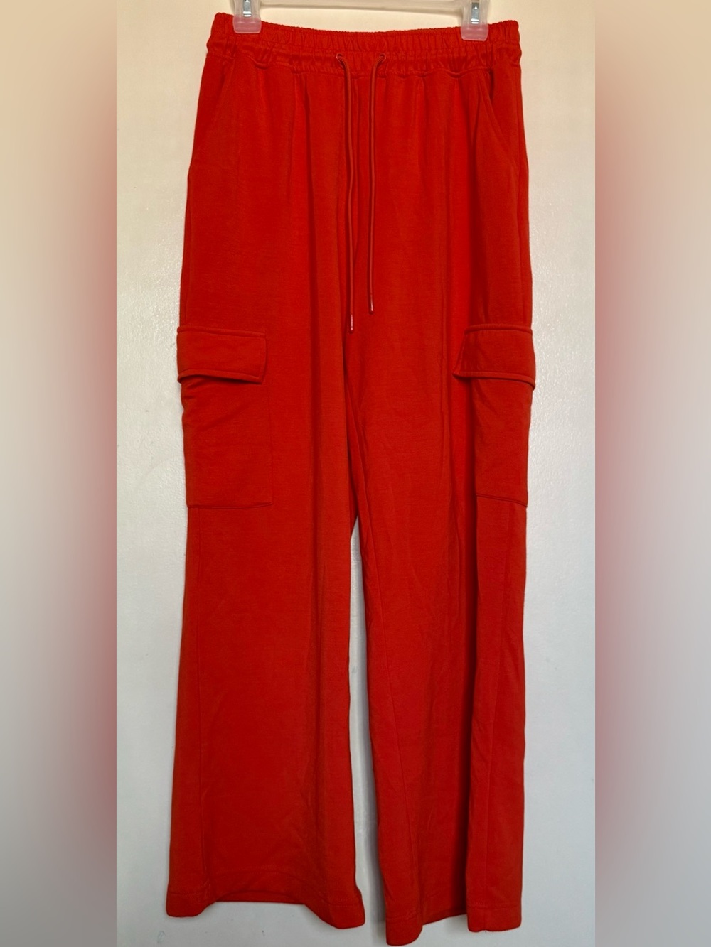 Orange Cargo Pocket Drawstring Pants